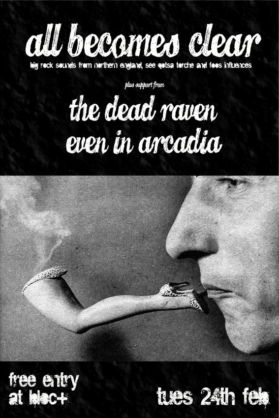 TONIGHT'S GIG: Emotive alt-rock outfit <a href="/AllBecome5Clear/">All Becomes Clear</a> hit Bloc+ w/ <a href="/velvetbomb/">VELVETBOMB</a> + <a href="/EvenInArcadia/">EvenInArcadia</a> 9pm onwards + free!