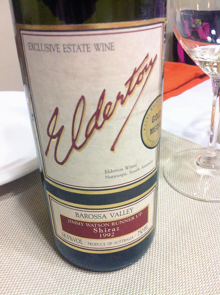 1992 <a href="/eldertonwines/">Elderton Wines</a> Shiraz looking great. Spice, leather, brambles &amp; bacon. Realy subtle. 92 command coming...