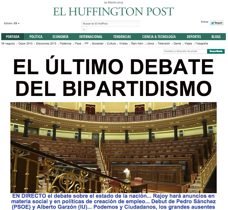ElHuffPost's tweet photo. Sigue el debate sobre el estado de la nación EN DIRECTO http://t.co/oLAxEAozuS #DEN2015 http://t.co/XMXMzgpZr9