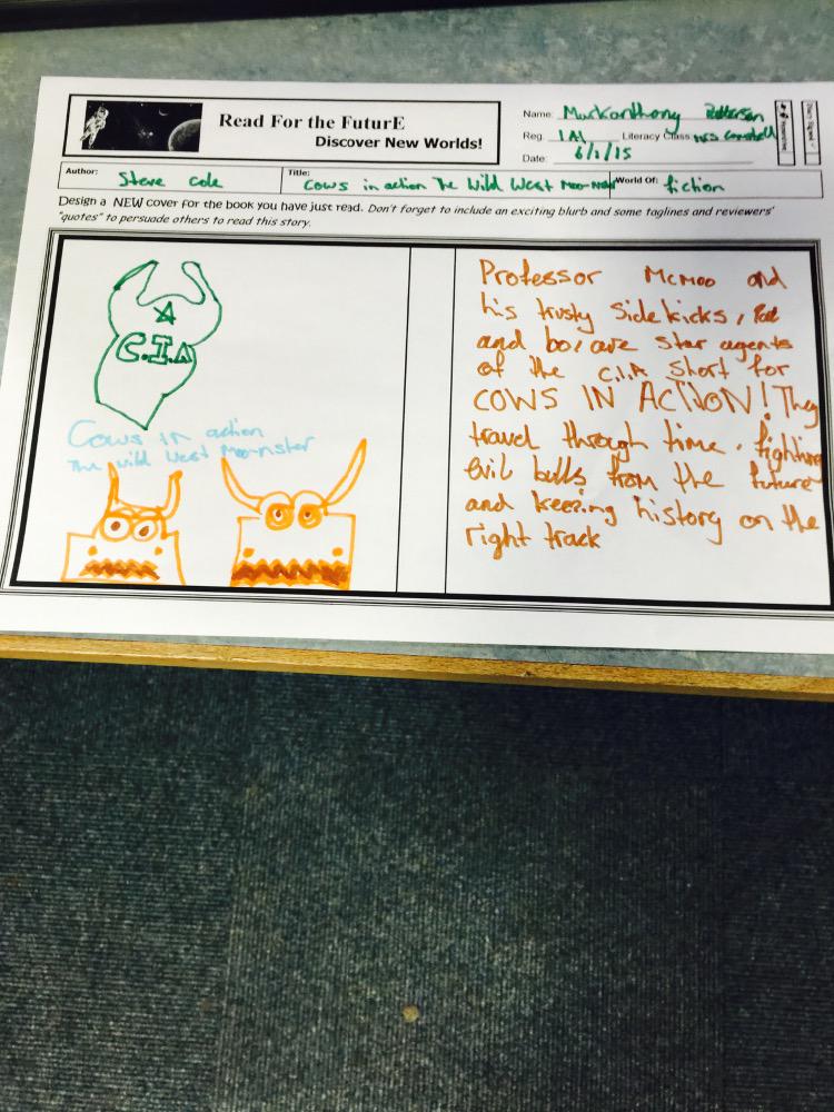 Dalkeithschslib's tweet image. Great blurb and cover @SteveColeBooks #cowsinaction