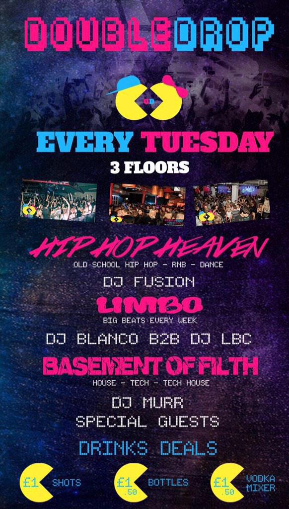 DoubleDropGlist's tweet photo. DOUBLE DROP IS BACK TONIGHT!

✔️£2 Entry
✔️£1 Drinks

Tonight is looking absolutely MENTAL💥
Glist:07805480309/DM us http://t.co/cm4ZTnjxKk