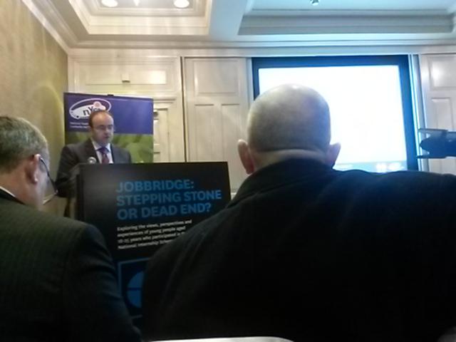 James Doorley speaking at the launch of #nycireport on JobBridge: Stepping Stone or Dead End?