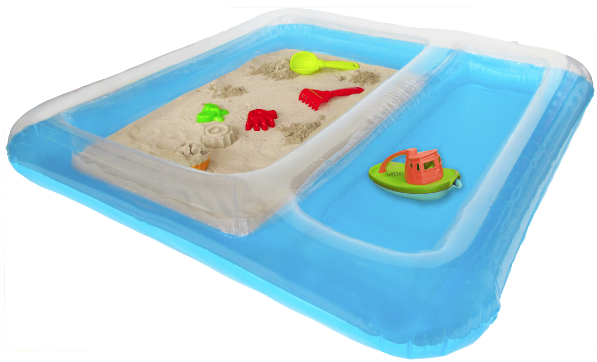 Fun2Give's tweet photo. Soon available at GiFi (France)! This inflatable sandpit with 2 compartments; one for sand and one for water. http://t.co/pFToPaPOsd