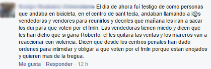 Denuncian amenaza de represalias en Mercado de Santa Tecla de ganar candidato <a href="/rdaubuisson/">.</a> #DenunciaElectoral