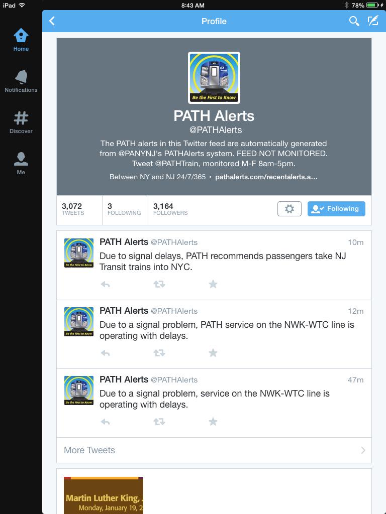 ColesStreetPoth's tweet image. This information is practically useless. Thanks @PATHTrain and @PATHAlerts for nothing.