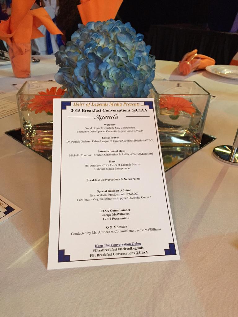 CIAACommish's tweet photo. Starting my day at 2015 Breakfast Conversations of @ciaa #CiaaBreakfast #heirsoflegends #CIAATourney15 @CIAAForLife http://t.co/V4HOYHRKe7