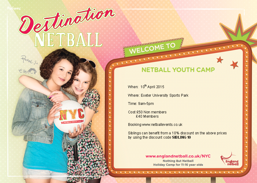 Start planning Easter Holiday Activities Now ~ Netball Youth Camp Exeter @activedevon <a href="/ActiveExeter/">ActiveExeter</a> <a href="/ExeterCouncil/">Exeter City Council</a>