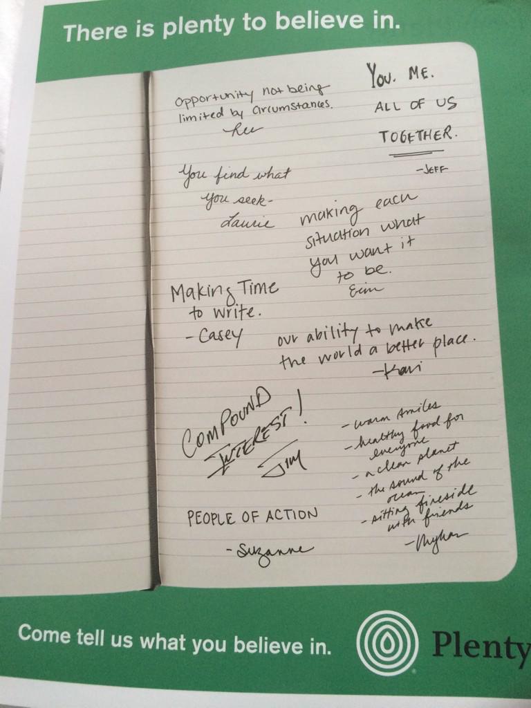 PlentyCo's tweet image. Our insert in the #P2P15 registration folder. What do you believe in? #PlentyToBelieveIn @P2PForum