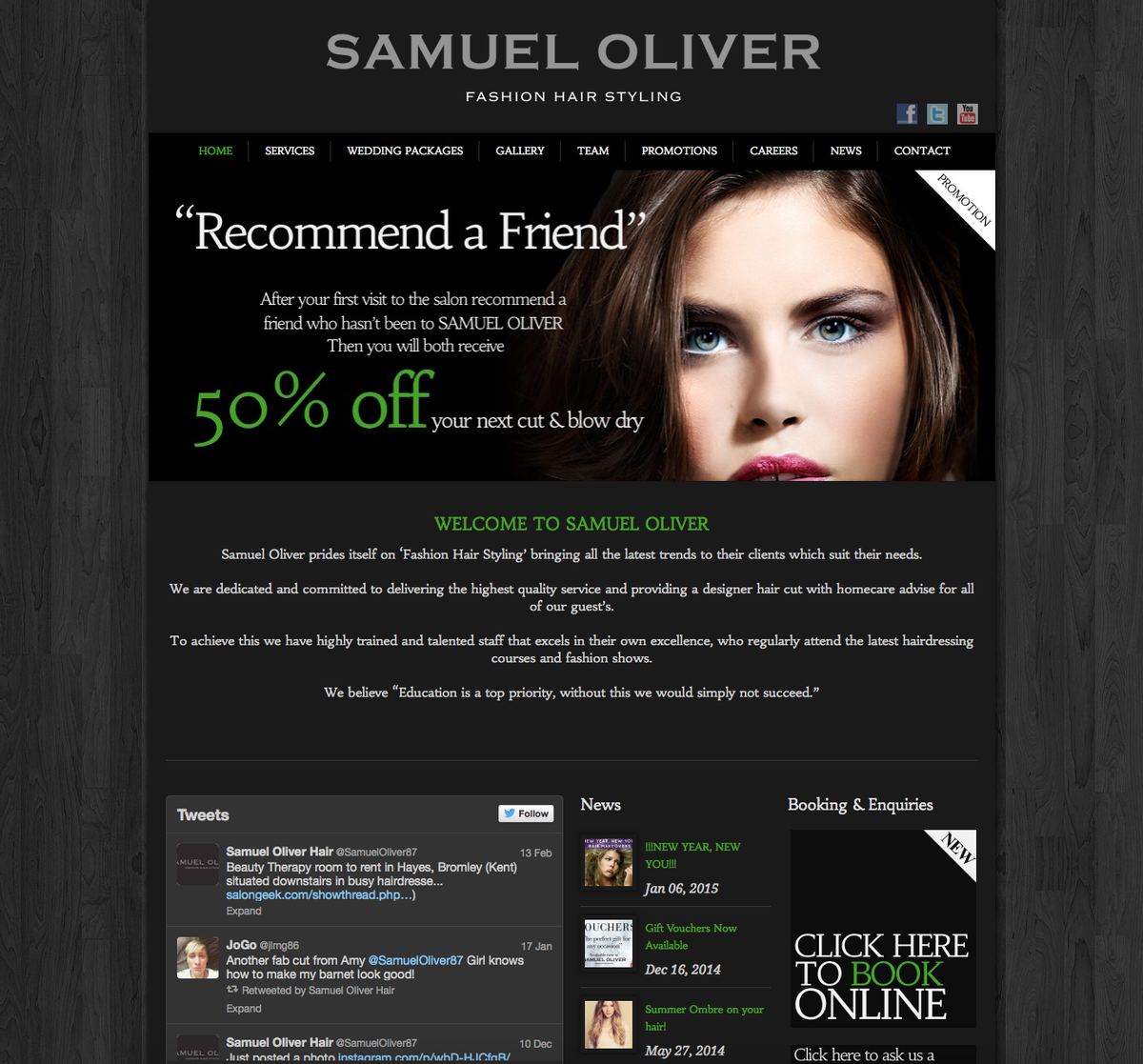 HotgrafixDesign's tweet image. Take a look at the website we built for @SamuelOliver87  samuel-oliver.co.uk #Hairdressing #Webdesgn #Bromley