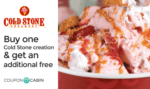CouponCabin's tweet photo. Buy one Cold Stone creation at #ColdStoneCreamer &amp; get another one FREE! More details here: http://t.co/bfmRdpJ3cr http://t.co/AncBgLEwJ5