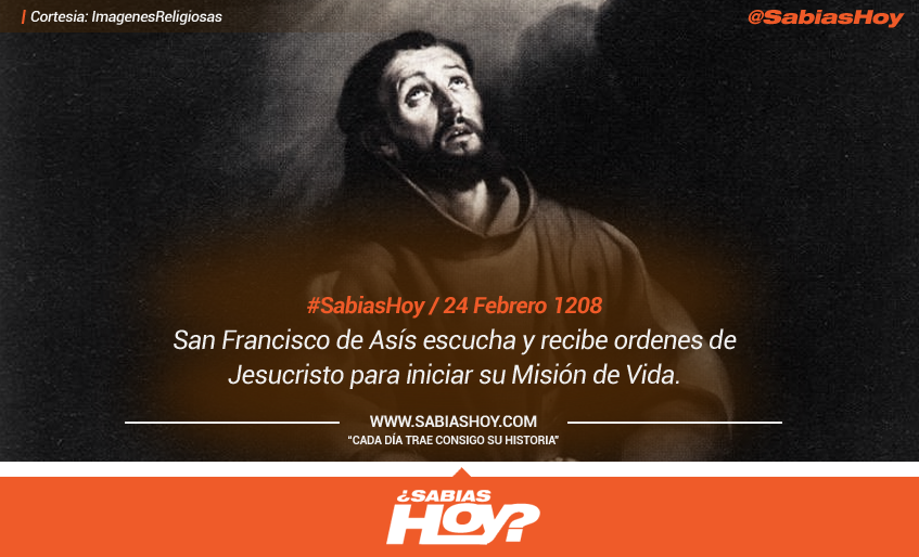 MiniBiografias's tweet photo. #SabiasHoy #24Febrero de 1208, #FranciscoDeAsís dice haber escuchado Jesucristo ordenando que comenzara su misión I http://t.co/IpvOp1b2O1