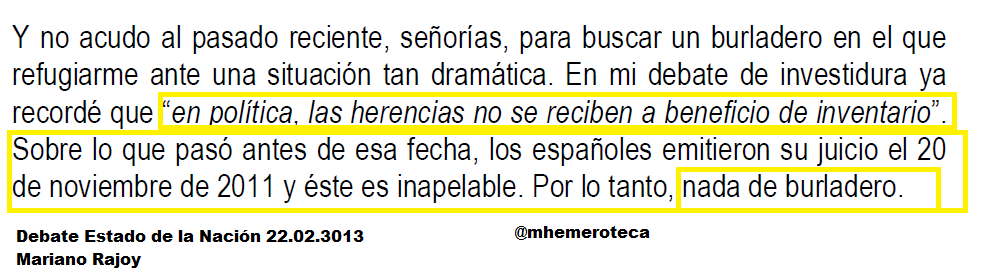 Mhemeroteca's tweet photo. #DEN2014 Rajoy le echa en cara la HERENCIA RECIBIDA a Sánchez
"HERENCIA NO SE RECIBE A BENEFICIO DE INVENTARIO" http://t.co/IpS6NUw8N1