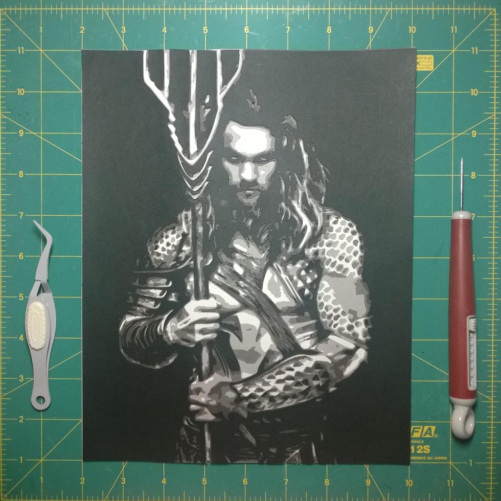 papergizmo's tweet photo. #papercut ✂ portrait of #Aquaman played by #jasonmomoa  #dawnofjustice  #batmanvauperman #unitetheseven http://t.co/iBr0cPlHfL
