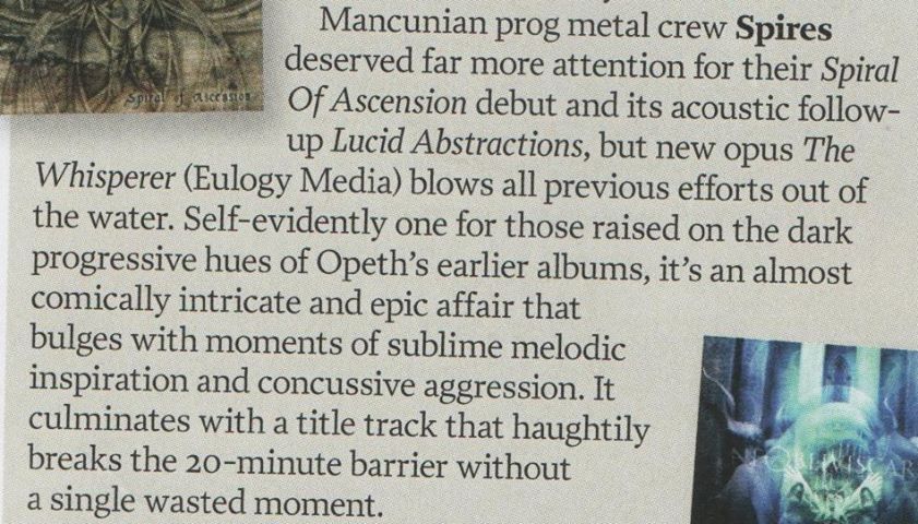 SpiresOfficial's tweet image. @Dom_Lawson @ProgMagazineUK Many thanks for the kind words. Much appreciated! #progmag #thewhisperer