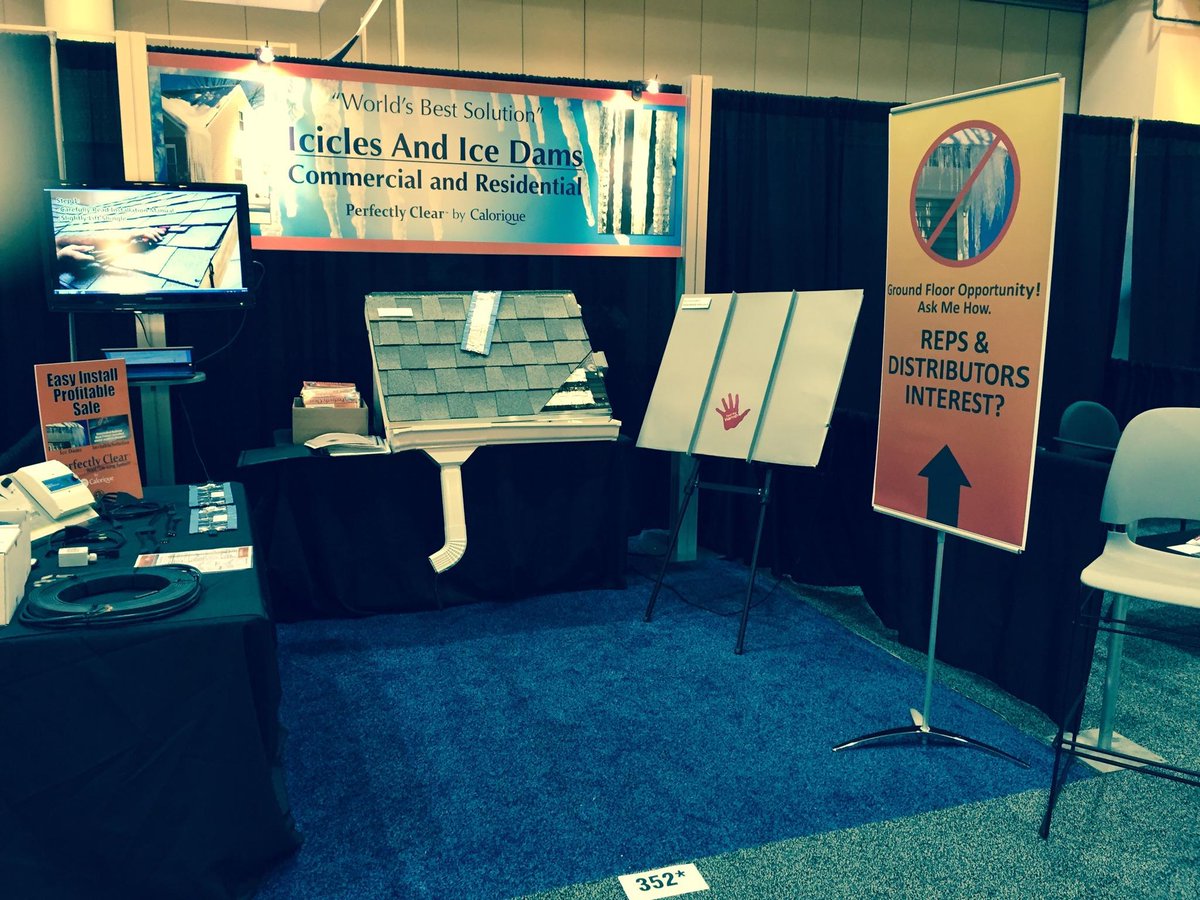 Calorique's tweet photo. We're at the #RoofingExpo in booth #352. Come learn about Perfectly Clear Roof, Gutter and Downspout DeIce today! http://t.co/Y7AP4Hup8f