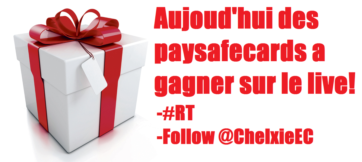 chelxie's tweet photo. CONCOURS 10 euros de paysafecard 
#RT et Follow @ChelxieEC 
Live: http://t.co/aBus298MPg
Info:https://t.co/AsXTgIvHqb http://t.co/U4NuoLlZFd