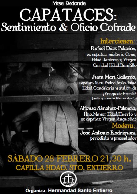 SantoEntierro's tweet photo. Mesa Redonda Capataces 'Sentimiento &amp; Oficio Cofrade' sáb28feb. 21,30h @LaCenaSevilla @webcandelaria @JARodriguez_TV http://t.co/kvkPynaVHq