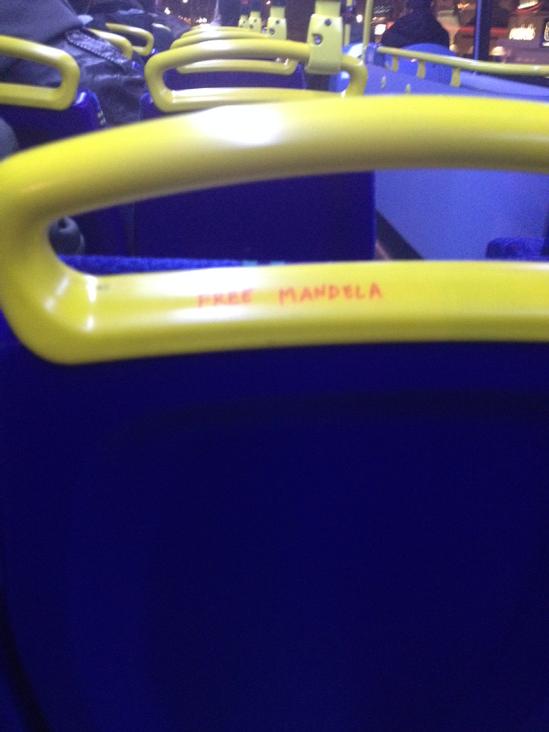 howardwhitehead's tweet photo. Spotted on bus today. Free him from what exactly? http://t.co/NMVq66bSGO