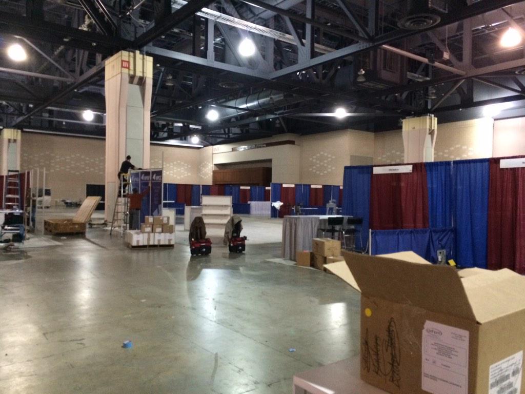 AAHPM's tweet image. Setting up the exhibit hall for attendees! Welcome to #hpm15!