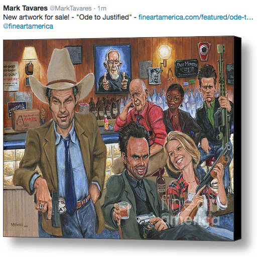 MarkTavares's tweet photo. #Justified prints now available! http://t.co/DEh0LfOIdx @JustifiedFX #JoelleCarter #EricaTazel #WaltonGoggins http://t.co/XtuT18AYkR