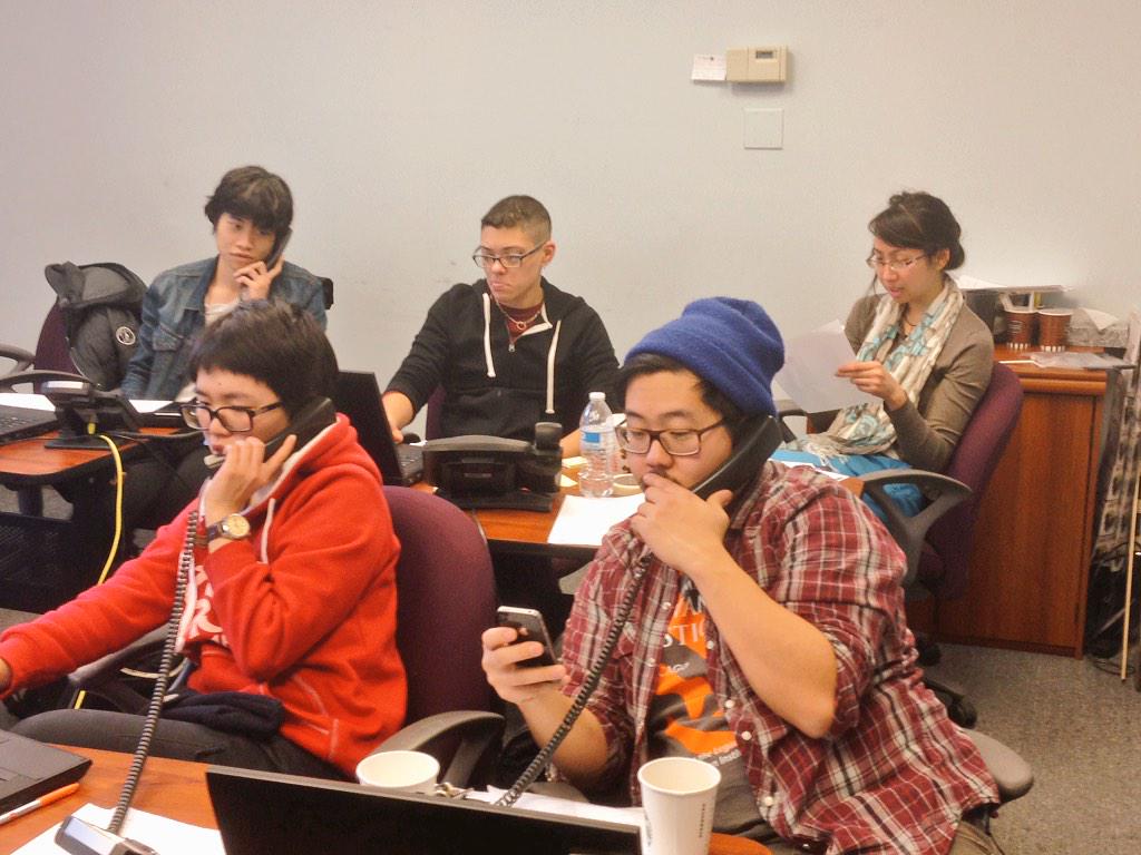 AAAJ_Chicago's tweet photo. Staff & volunteers are hard at work calling our community members, reminding them to vote today! #BuildingAsianPower http://t.co/miBuOjNImF