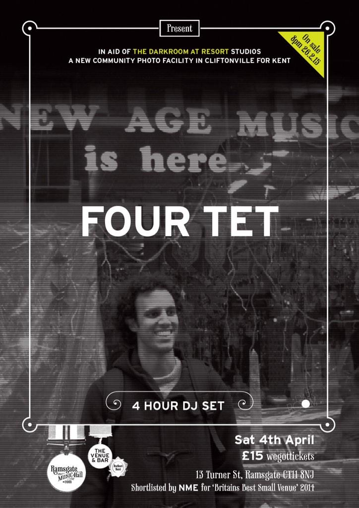 “<a href="/FourTet/">Four Tet</a>: RAMSGATE ” praying to get tickets for this! Perfect birthday outing 🌚🌚🌚