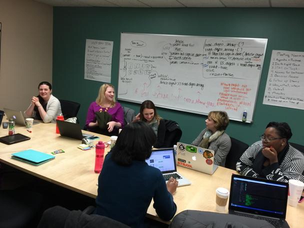 scottelundgren's tweet photo. Hosted by @Quiet_Stream “@GDICharlotte: @GDICharlotte's first Intro to Ruby class! #womencodetoo http://t.co/ddwDWw5mhY”
