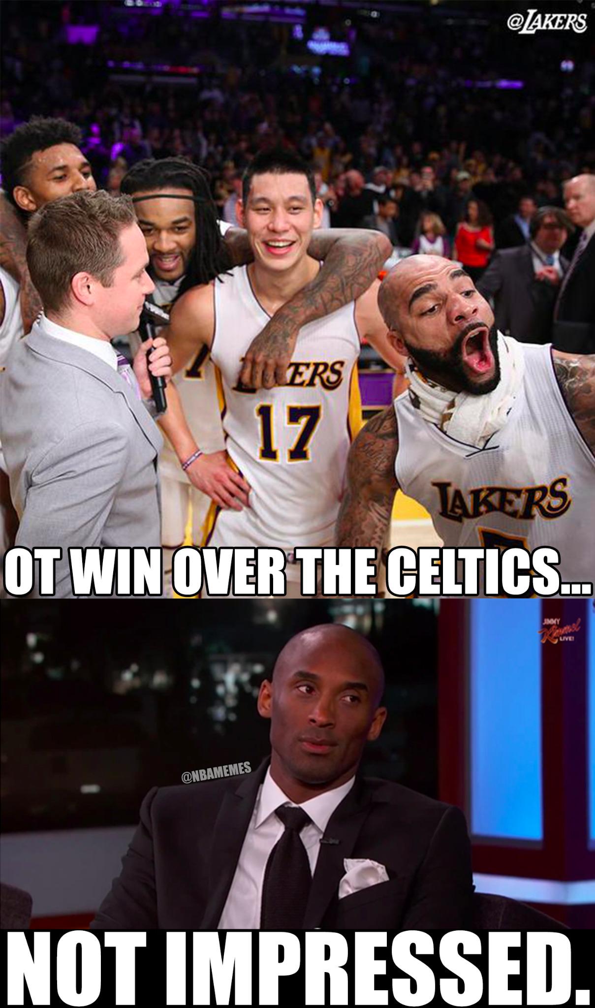 NBA Memes on X: Kobe Bryant's response to the Lakers' celebration! #Lakers  #Celtics  / X