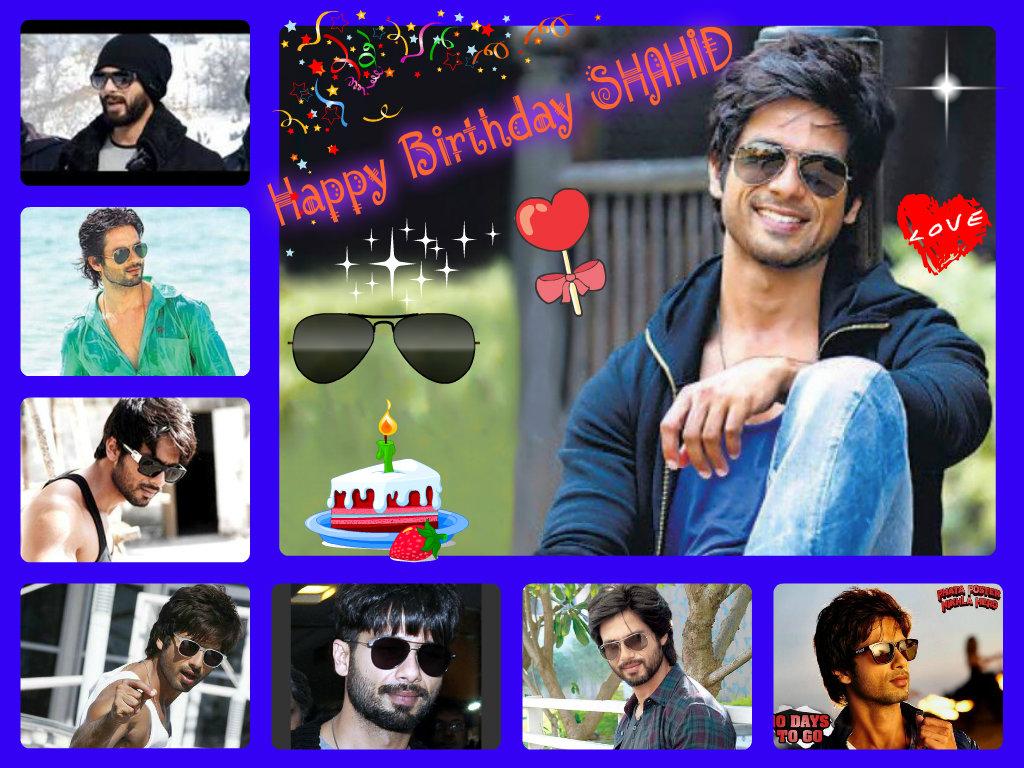 Good morning!! Happy Birthday Shahid Kapoor..... My second collage for shahid!! 2) shahid with glares   love u 