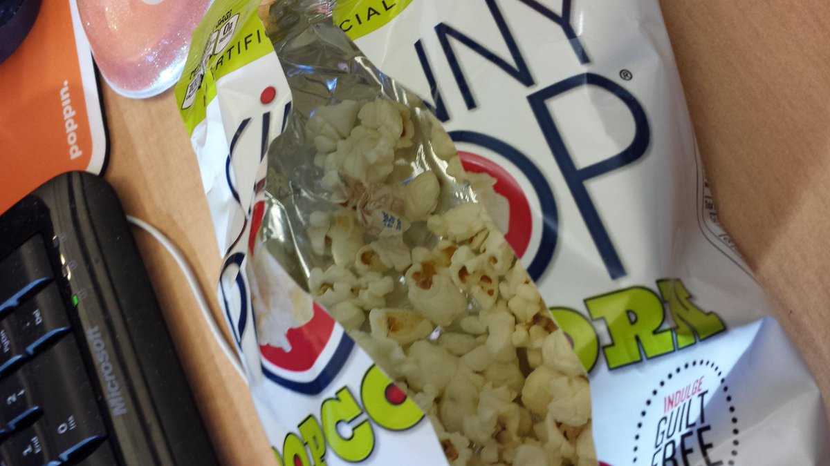<a href="/theskinnypop/">SkinnyPop Popcorn</a>, thanks for the <a href="/halls/">HALLS</a> cough drop wrapper...I didn't know this was Cracker Jacks. #afternoonsnackruined
