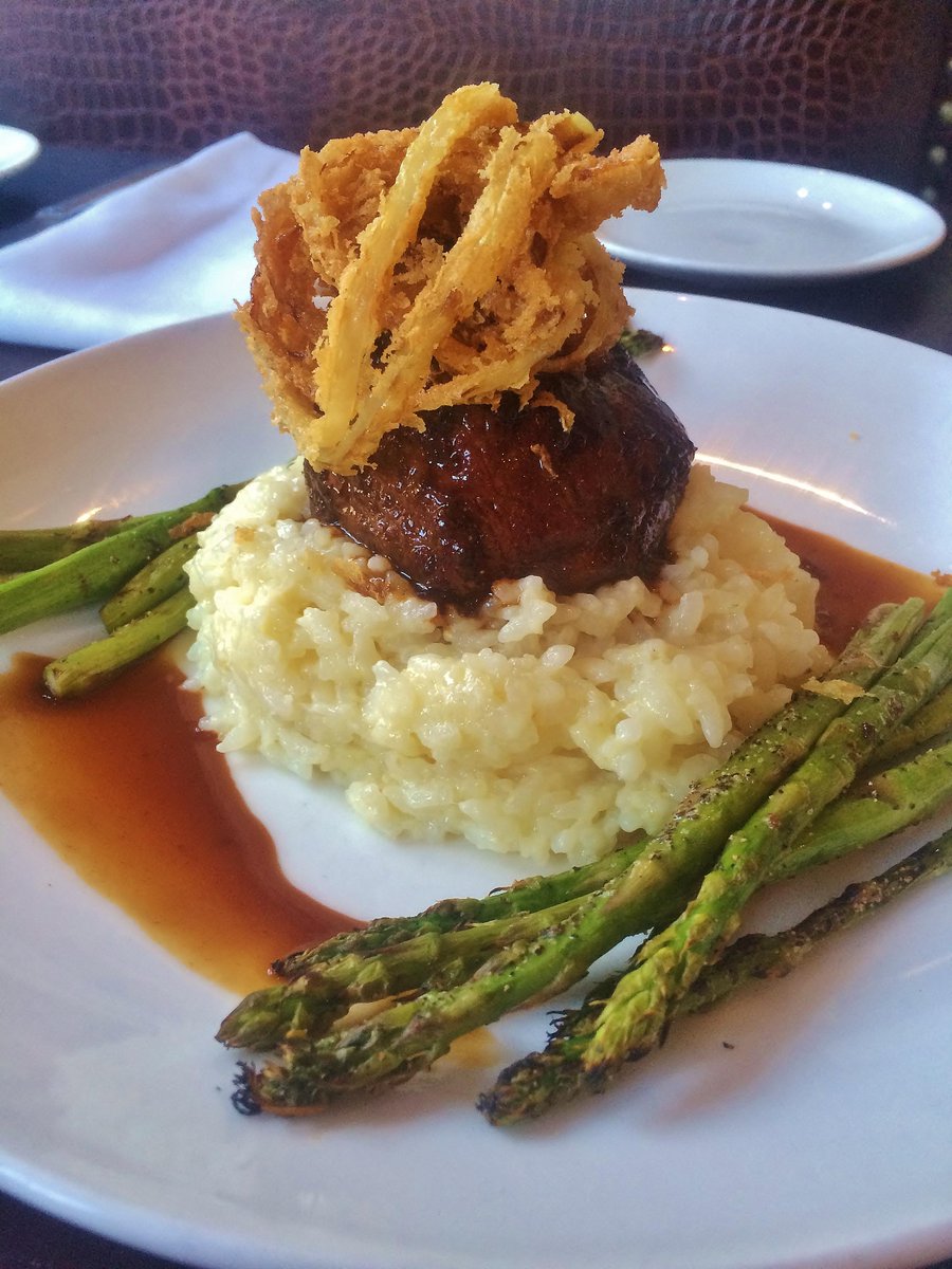 Come on in for tonight's special-6oz filet with a cumin and brown sugar rub, parmesan risotto &amp; grilled asparagus