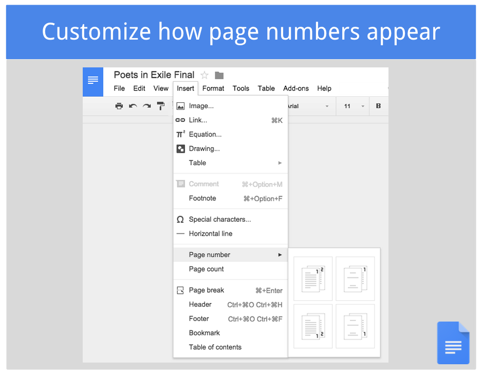 how to add footnote on picture google docs