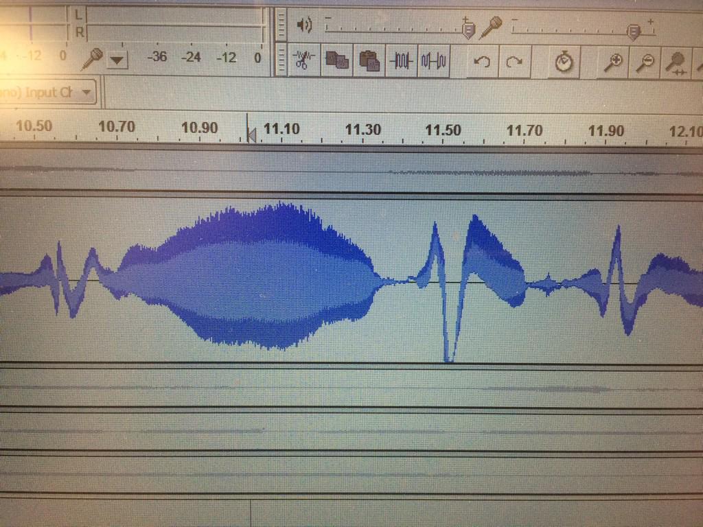 Audio tech friends: What causes waveform to look like this? I was recording a soprano vocal line.