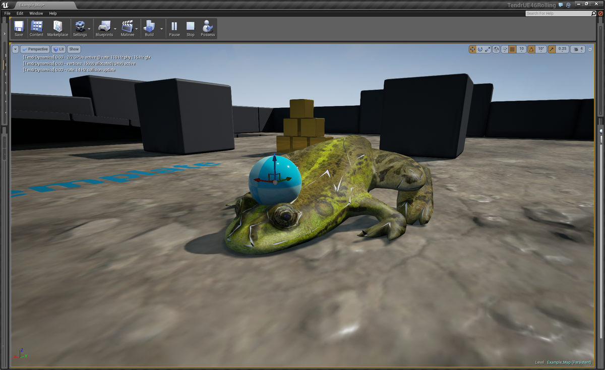 TendrDynamics's tweet photo. We didn't mean this frog no harm! Just testing our new algorithm. #ue4 #softbodyphysics http://t.co/LplG2iczXh