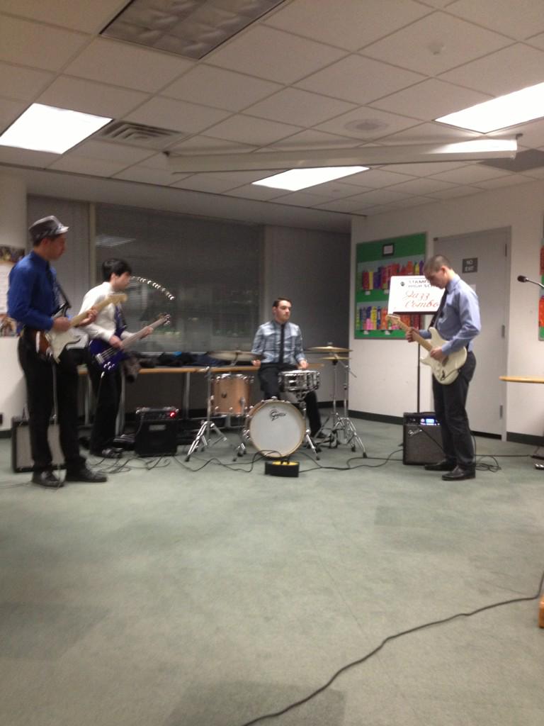 Kind of wishing that all BoE meetings had the Stamford High jazz combo providing the soundtrack.
