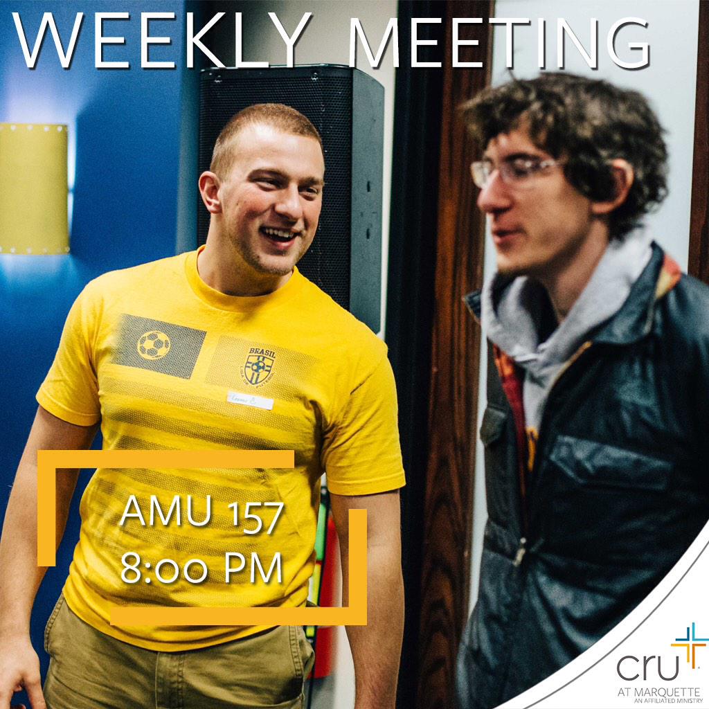 MarquetteCru's tweet photo. See you soon! AMU 157 at 8 for our Weekly Meeting! #mkecru http://t.co/Mq9LUeQG1f