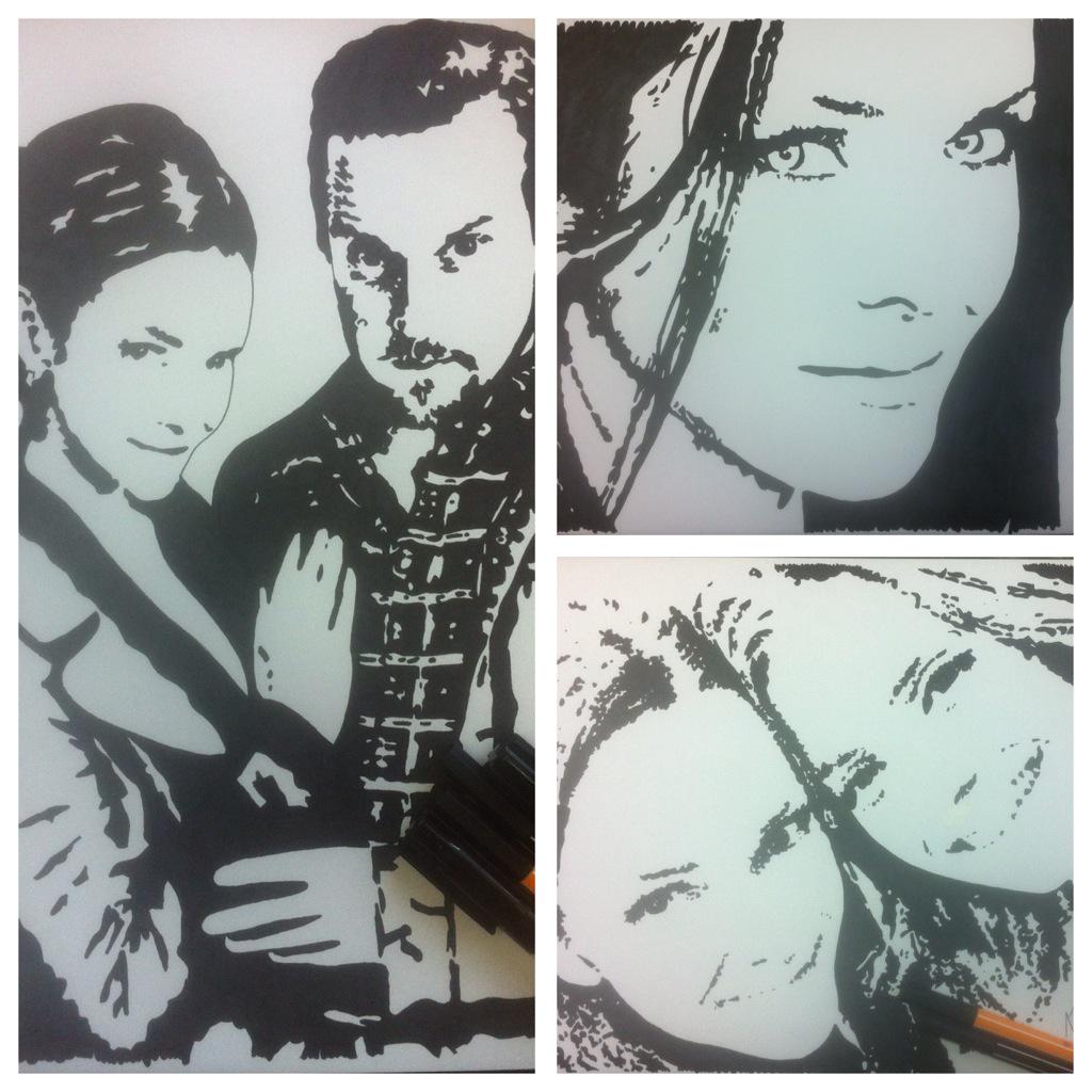 ApachesHope's tweet photo. #drawingcollage of #AnnieWersching @Wersching #fanart http://t.co/SEXNa9akem