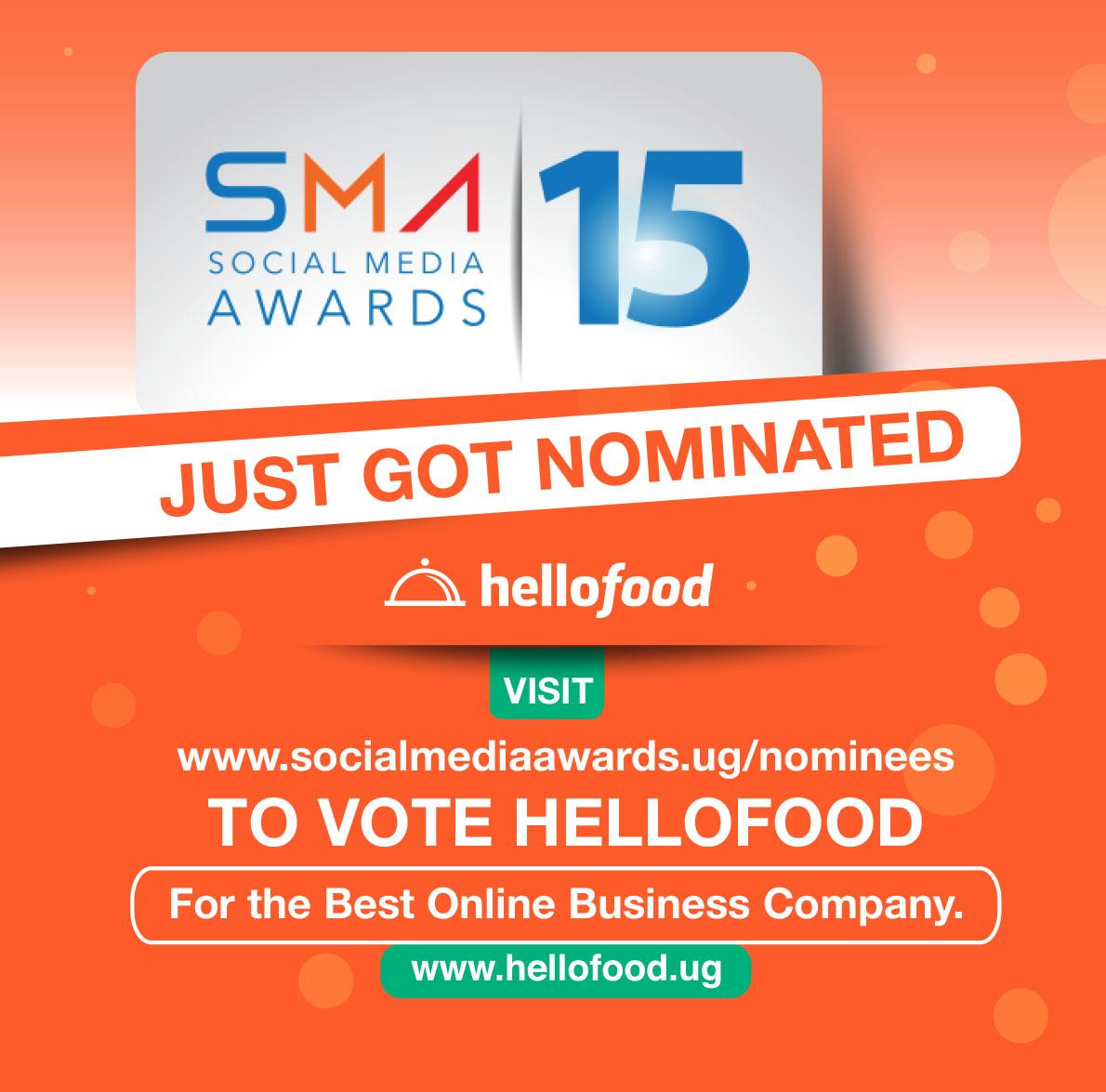Please Vote Hellofood as the Best Online Business in the #SMA15 Click here bit.ly/1wch2Zv to Vote