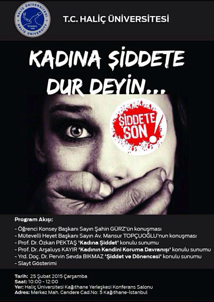 Kadına şiddete "DUR!" deyin... Bugün kadına şiddete karşı herkesi Kağıthane Yerleşkemizdeki oturumumuza bekleriz.