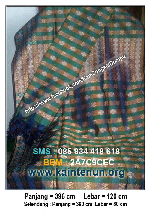 Baru....!!
Songket Dompu - Bima Warna Ungu Benang emas
Panjang : 390 Cm 
Lebar : 120 cm
<a href="/Songket_Dompu/">Songket Dompu - Bima</a>