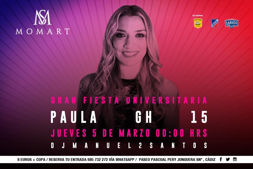 JuanyoRodriguez's tweet photo. Jueves 05 de Marzo, GRAN FIESTA UNIVERSITARIA en @SalaMomart con @paula_GH15 y la musica de @Manuel2SantosDJ http://t.co/gZ5HUuBeYb