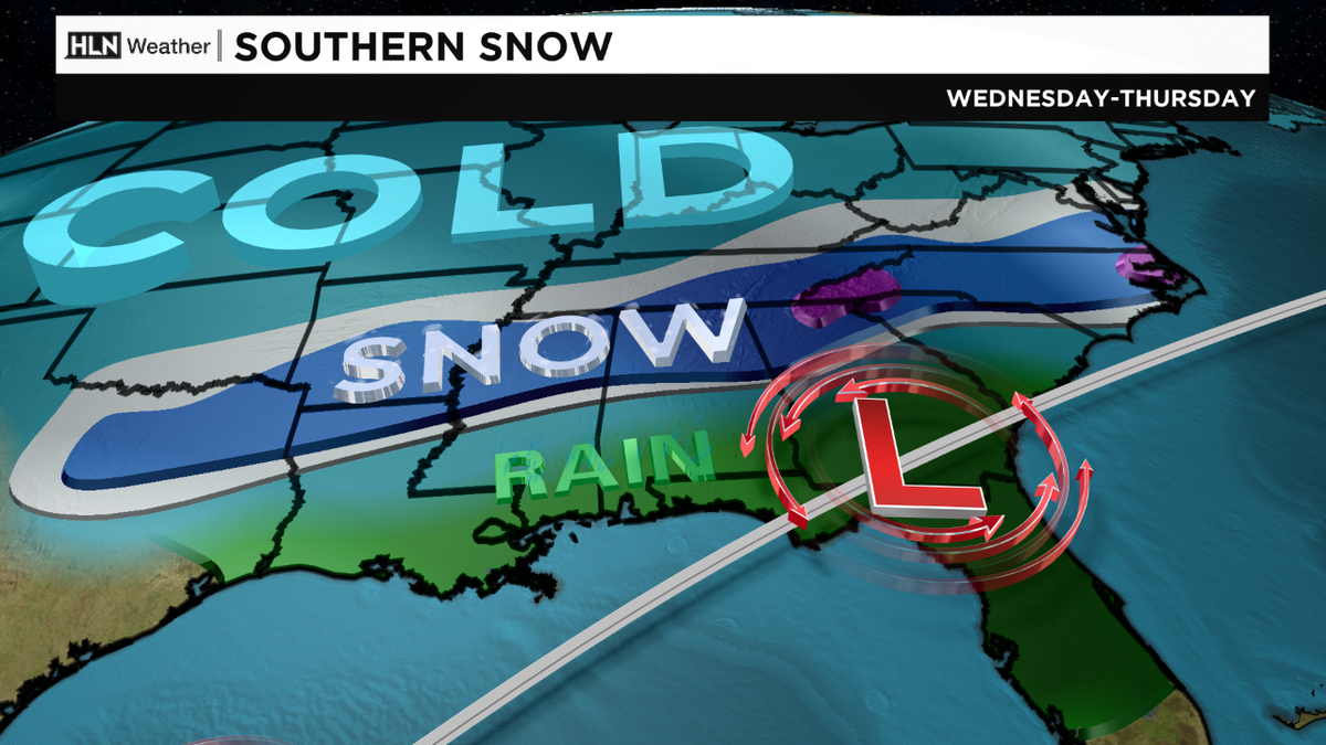 CNNweather's tweet image. It doesn't feel like it is almost spring! Another #SouthernSnow storm is taking shape. #cnnsnow @CNN