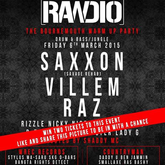 Georgeus79's tweet photo. Not long to go now... hit me up for tickets... RAWDIO crew bringing it to Bournemouth... http://t.co/oRAppOSRVv