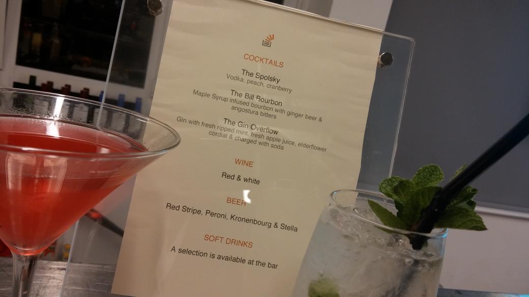 codility's tweet photo. When @StackCareers organize an event, they do mind the "details". Enjoy a @spolsky or @BillBoorman! #TechTalentWkLdn http://t.co/qn4qXI5Cp8