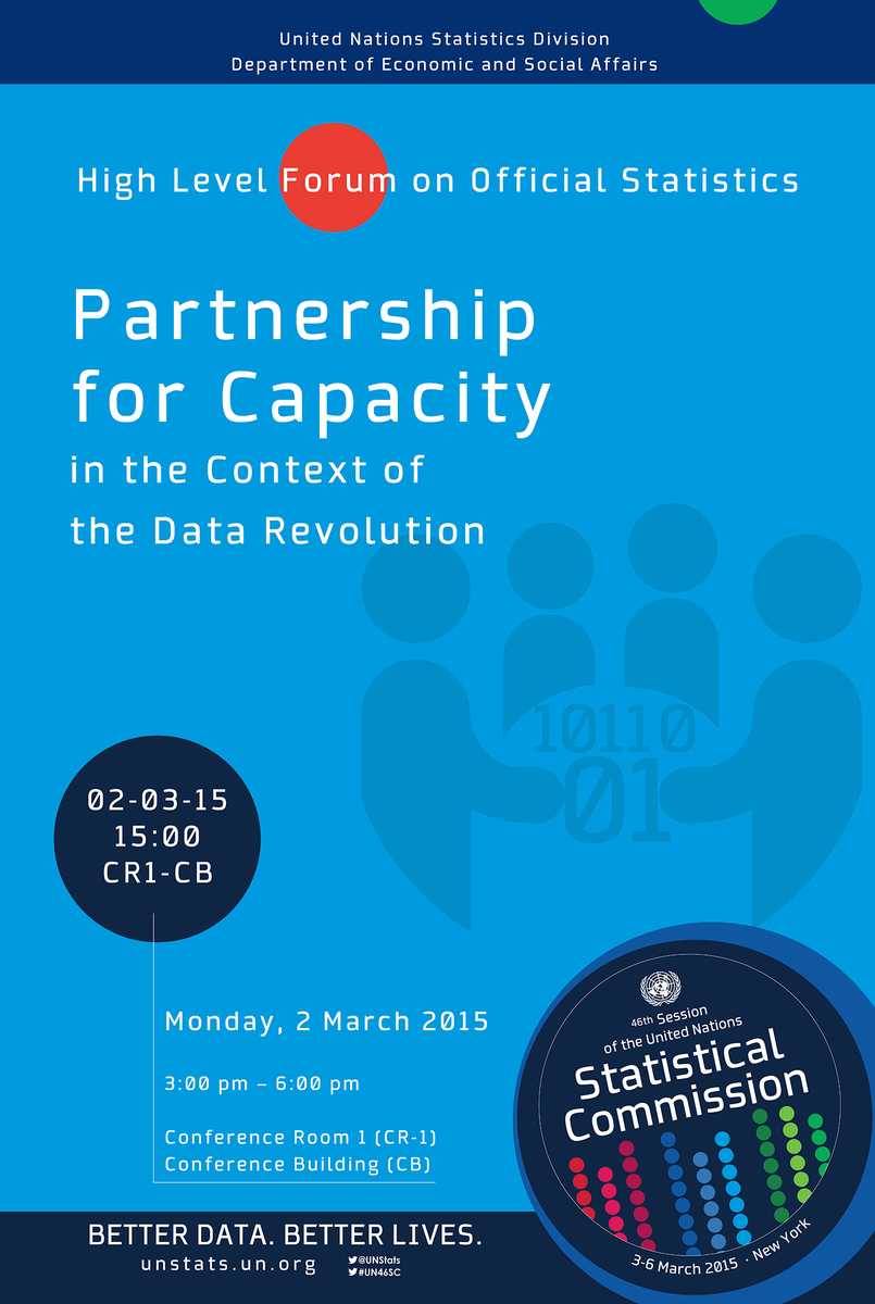 UNStats's tweet photo. Now live on http://t.co/7egPoiMlQd: “Partnership for Capacity in the context of the #DataRevolution” #UN46SC http://t.co/ez6OCTFpcO