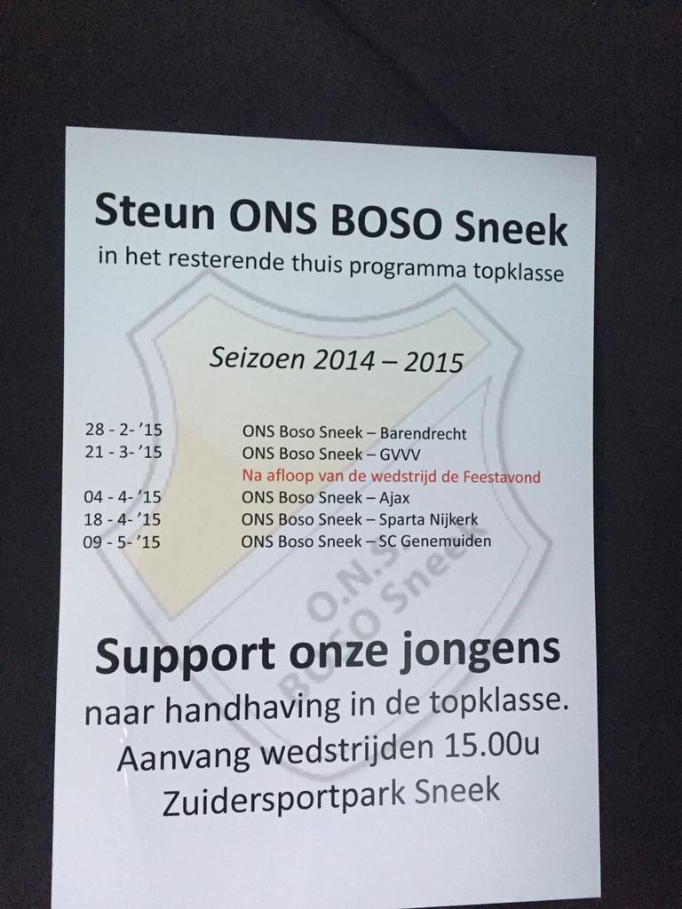 Nog 5 belangrijke thuiswedstrijden. Zaterdag eerst <a href="/bvvbarendrecht/">BVV Barendrecht</a> thuis.
#onsbar