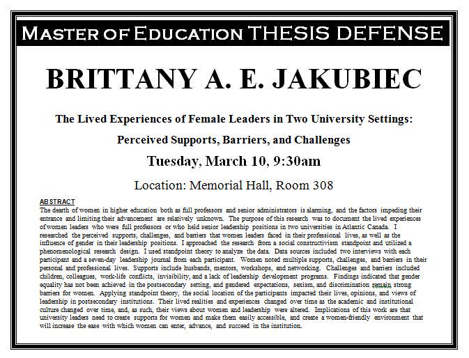 Save the date: @brijaay will present her MEd Thesis Defense on Tuesday, March 10 at 9:30am. All are welcome.