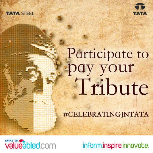 TSCampusConnect's tweet photo. Pay your tribute to Indian industrial revolution's titan.Use #CelebratingJNTata &amp; join us in honouring the great man. http://t.co/2g33fRocZv