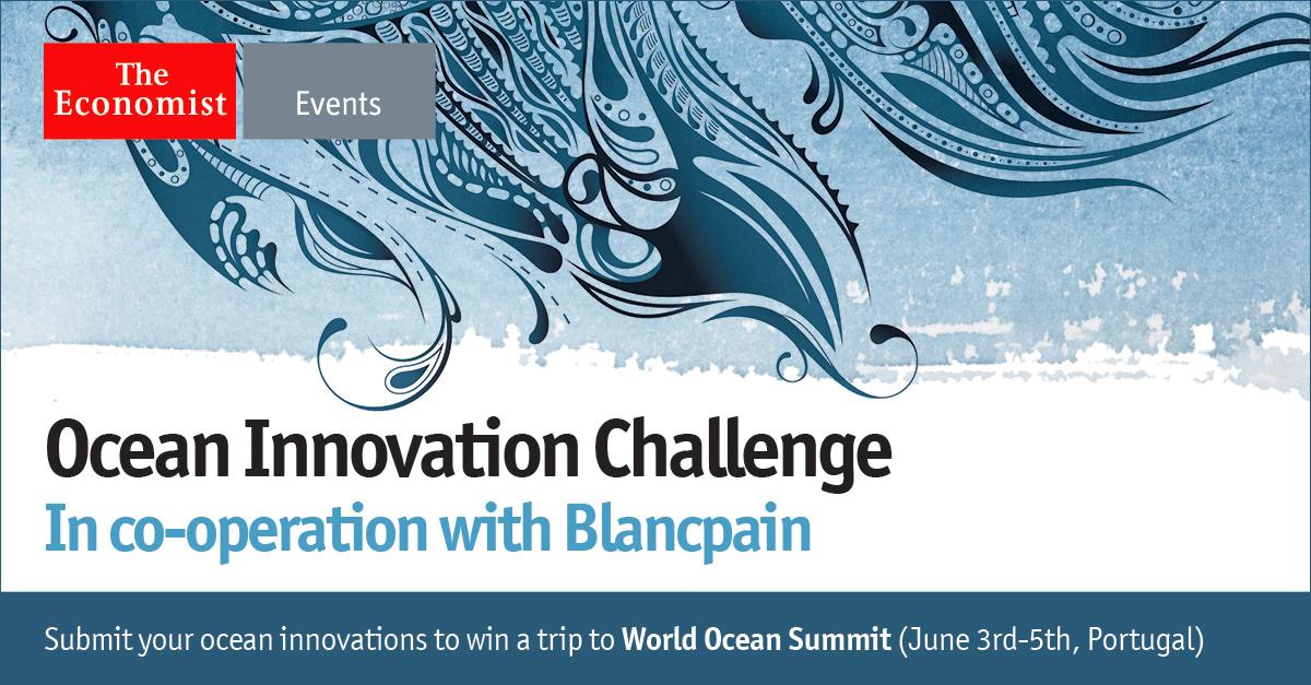 TheEconomist's tweet photo. Are you an ocean innovator? Submit your ideas to @Economist_WOS to win a trip to #OceanSummit http://t.co/LaeJpKmYdv http://t.co/4Ebbq267aA