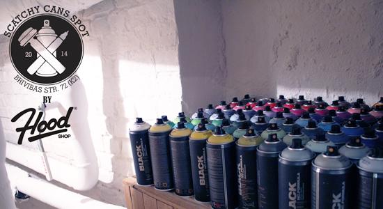 JAUNS PAPILDINĀJUMS NO MONTANA CANS HOODSHOP "SCATCHY CAN SPOT'ā" , kanas , mārkeri utt
Brīvības iela 72(k2), pagalms